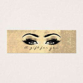 Gift Certificate Gold Leather Lashes Makeup Artist Mini Visitekaartjes