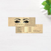Gift Certificate Gold Leather Lashes Makeup Artist Mini Visitekaartjes (Bureau)