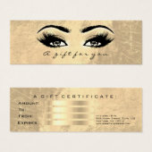 Gift Certificate Gold Leather Lashes Makeup Beauty Mini Visitekaartjes (Voorkant /achterkant)