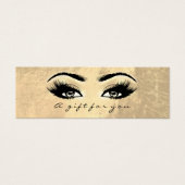 Gift Certificate Gold Leather Lashes Makeup Beauty Mini Visitekaartjes (Voorkant)