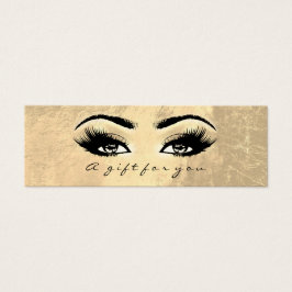 Gift Certificate Gold Leather Lashes Makeup Beauty Mini Visitekaartjes