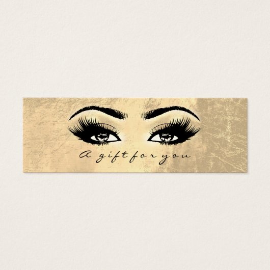 Gift Certificate Gold Leather Lashes Makeup Beauty Mini Visitekaartjes (Voorkant)