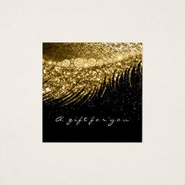 Gift Certificate Gold Metallic Lashes Makeup Black Vierkante Visitekaartjes