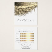 Gift Certificate Gold Metallic Lashes Makeup White Vierkante Visitekaartjes (Voorkant /achterkant)