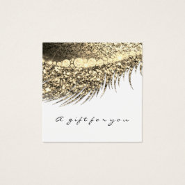 Gift Certificate Gold Metallic Lashes Makeup White Vierkante Visitekaartjes