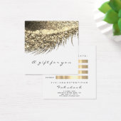 Gift Certificate Gold Metallic Lashes Makeup White Vierkante Visitekaartjes (Bureau)