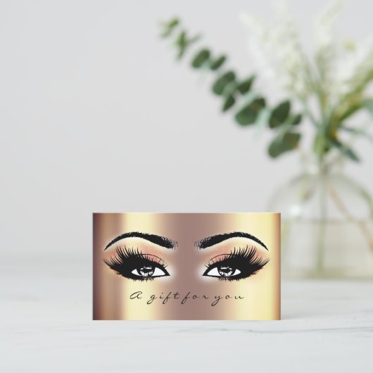 Gift Certificate Gold Roos Coral Lashes Makeup Kortingskaartje (Staand voorkant)