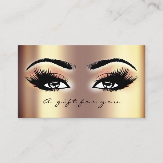Gift Certificate Gold Roos Coral Lashes Makeup Kortingskaartje (Voorkant)