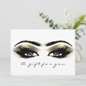 Gift Certificate Gold White Lash Extension Makeup Kaart (Staand voorkant)