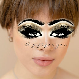 Gift Certificate Gold White Lash Extension Makeup Kaart
