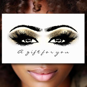 Gift Certificate Gold White Lash Extension Makeup Visitekaartje