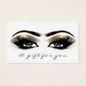 Gift Certificate Gold White Lash Extension Makeup Visitekaartje (Voorkant)