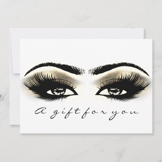 Gift Certificate Gold White Lash Eyes Makeup (Voorkant)