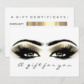 Gift Certificate Gold White Lash Eyes Makeup (Voorkant / Achterkant)