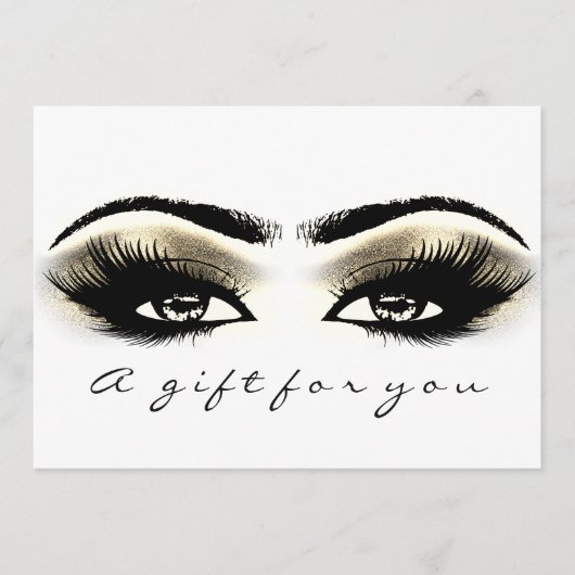 Gift Certificate Gold White Lash Eyes Makeup (Voorkant)