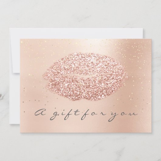 Gift Certificate Grey Roos Gold Confetti Kiss Lips (Voorkant)