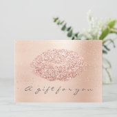 Gift Certificate Grey Roos Gold Confetti Kiss Lips (Staand voorkant)