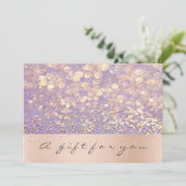 Gift Certificate Grey Roos Gold Confetti Lavender (Staand voorkant)