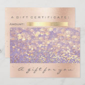 Gift Certificate Grey Roos Gold Confetti Lavender (Voorkant / Achterkant)