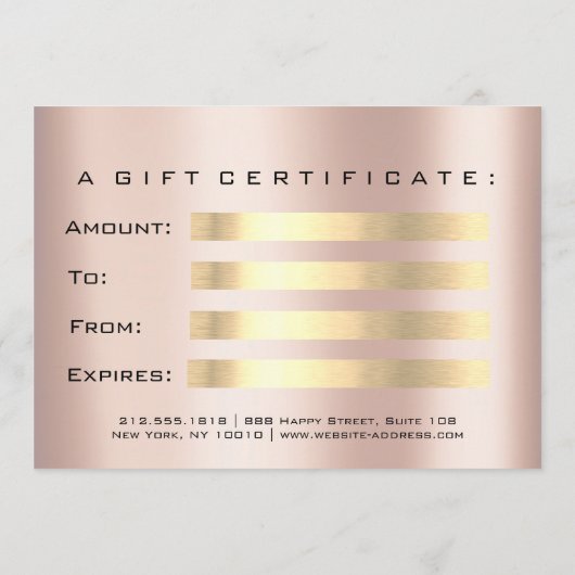 Gift Certificate Grey Roos Lashes Beauty Makeup (Achterkant)