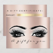 Gift Certificate Grey Roos Lashes Beauty Makeup (Voorkant / Achterkant)