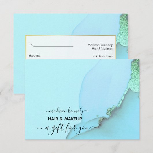 Gift Certificate Hair and Makeup Fab Abstract Ink (Voorkant / Achterkant)
