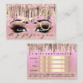Gift Certificate Hairdresser Glitter Gold Makeup Visitekaartje (Voorkant / Achterkant)