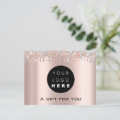 Gift Certificate Holidays Beauty Rose Makeup Logo Briefkaart (Staand voorkant)