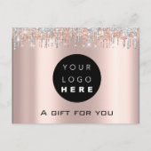 Gift Certificate Holidays Beauty Rose Makeup Logo Briefkaart (Voorkant)