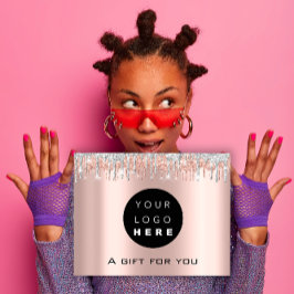 Gift Certificate Holidays Beauty Rose Makeup Logo Briefkaart