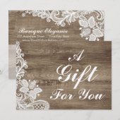 Gift Certificate Lace on Rustin Barn Wood (Voorkant / Achterkant)