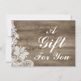 Gift Certificate  Lace on Rustin Barn Wood