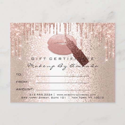Gift Certificate Lashes Kiss LIps Makeup Beauty Briefkaart (Voorkant)