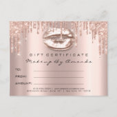 Gift Certificate Lashes Kiss LIps Makeup Briefkaart (Voorkant)