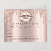 Gift Certificate Lashes Kiss LIps Makeup Glam Briefkaart (Voorkant)