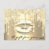 Gift Certificate Lashes Kiss LIps Makeup Gold Briefkaart (Achterkant)