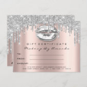 Gift Certificate Lashes Kiss LIps Makeup Grey Briefkaart (Voorkant / Achterkant)
