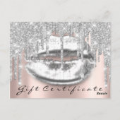 Gift Certificate Lashes Kiss LIps Makeup Grey Briefkaart (Achterkant)
