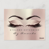 Gift Certificate Makeup Cosmetoloog Lash Roze Briefkaart (Achterkant)