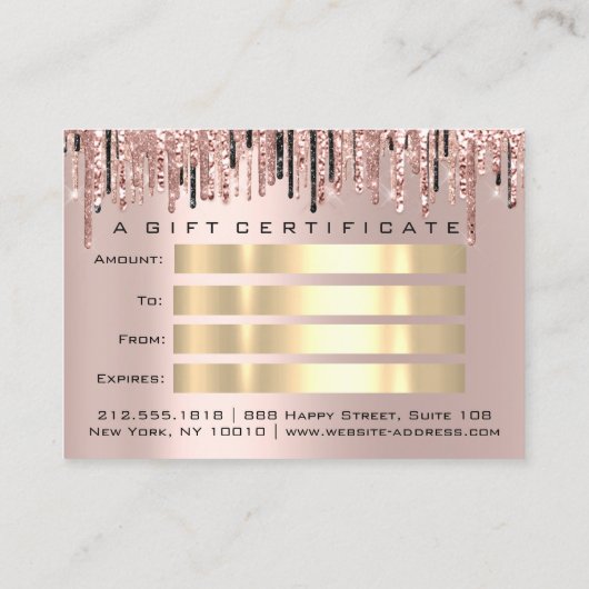 Gift Certificate Makeup Eyelash Hair Microblading Visitekaartje (Achterkant)