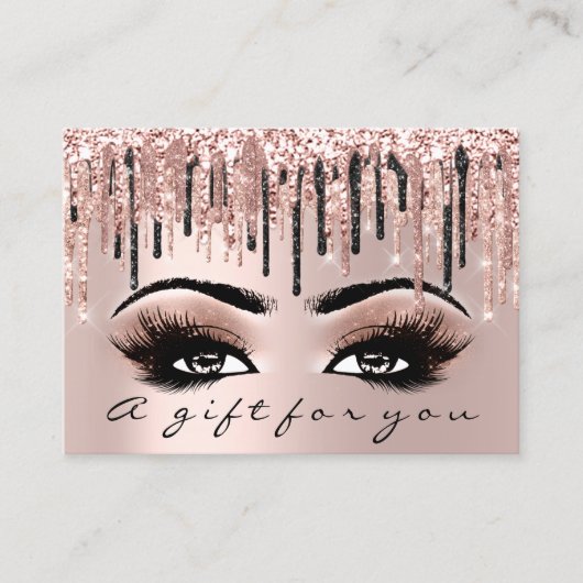 Gift Certificate Makeup Eyelash Hair Microblading Visitekaartje (Voorkant)