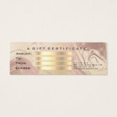 Gift Certificate Marble Gold Lashes Eyes Makeup Mini Visitekaartjes (Achterkant)