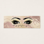 Gift Certificate Marble Gold Lashes Eyes Makeup Mini Visitekaartjes (Voorkant)