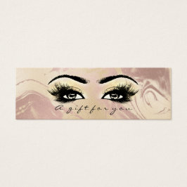 Gift Certificate Marble Gold Lashes Eyes Makeup Mini Visitekaartjes
