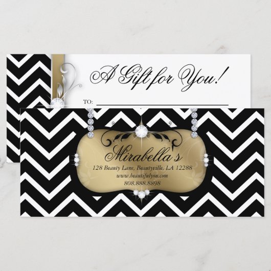 Gift Certificate Mode Salon Jewelry Chevron (Voorkant / Achterkant)