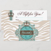 Gift Certificate Mode Salon Jewelry Zebra (Voorkant / Achterkant)