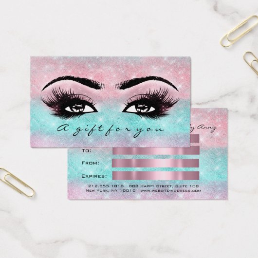 Gift Certificate Ocean Roos Ombre Lashes Makeup Visitekaartje (Kantoor)