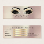 Gift Certificate Parly Gold Lashes Makeup Small Mini Visitekaartjes (Voorkant /achterkant)