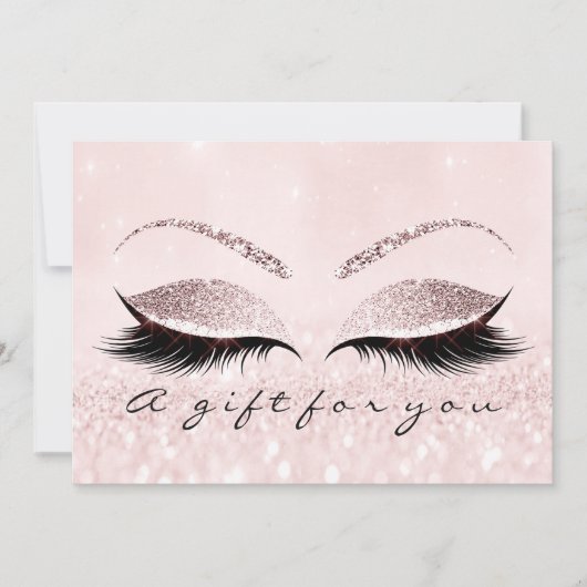 Gift Certificate Pastel Pink Lashes Beauty Makeup (Voorkant)