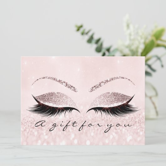 Gift Certificate Pastel Pink Lashes Beauty Makeup (Staand voorkant)